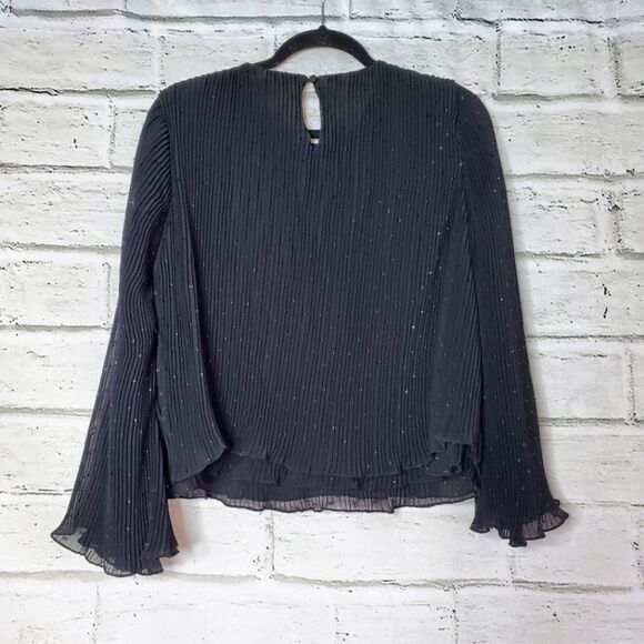 BB Dakota surrey metallic doc pleated ruffle top black medium - Picture 5 of 8